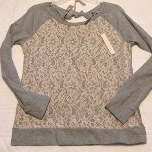 LC Lauren Conrad Lace Front Top M